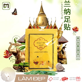Túi 10 miếng dán thải độc chân Lanna Foot Patch Thái Lan