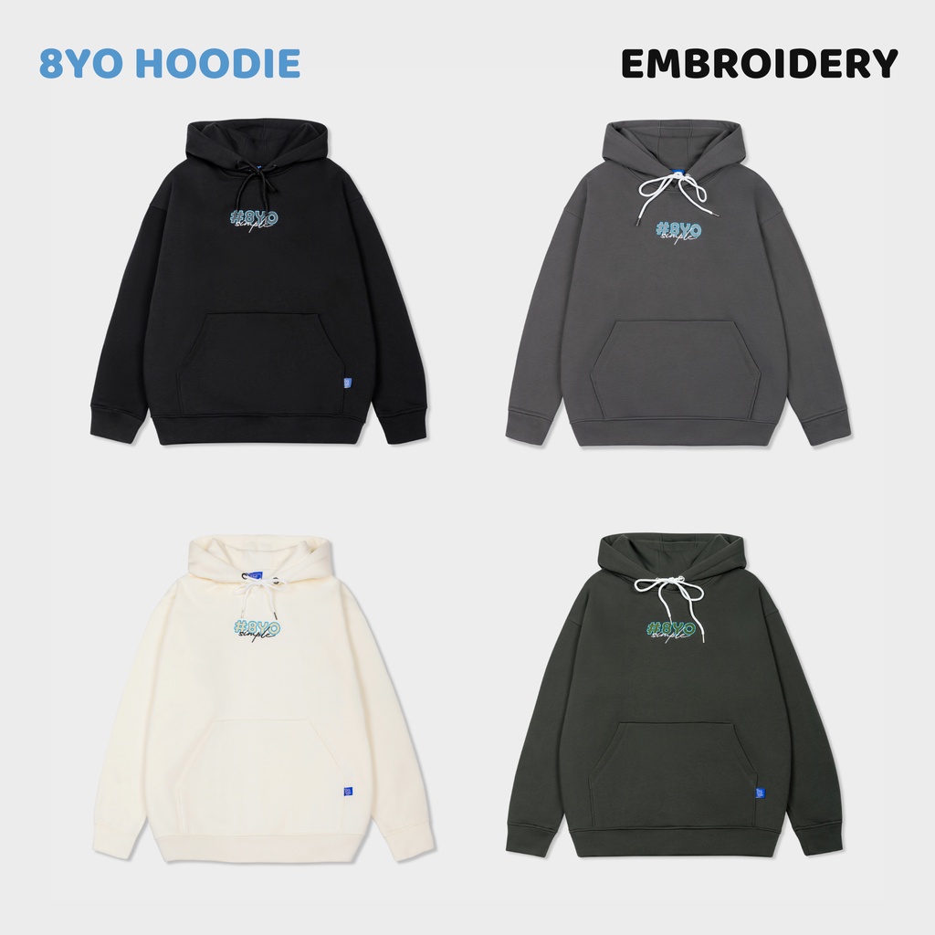 Áo Hoodie 8YO thêu cao cấp Embroidery # 4 màu- Local Brand