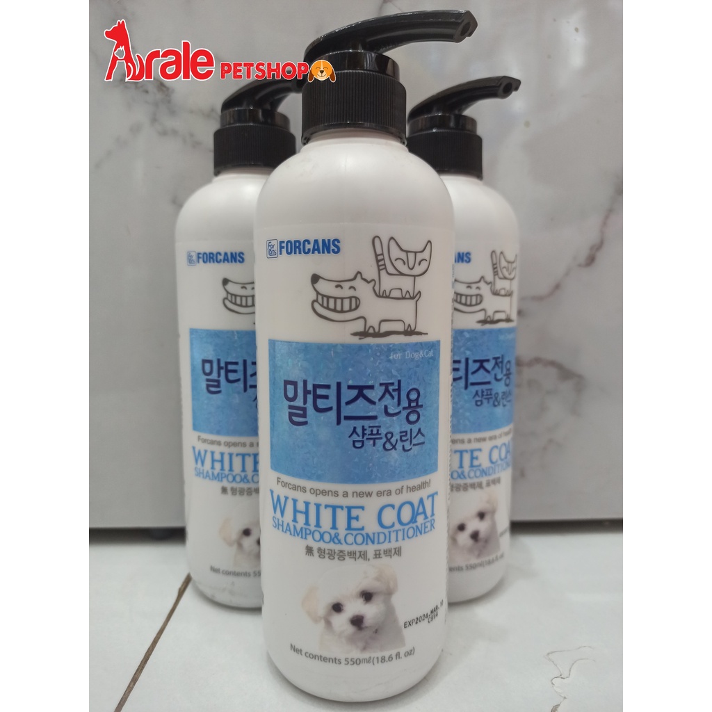 DẦU GỘI VÀ XẢ FORCANS CHO CHÓ LÔNG TRẮNG 550mL