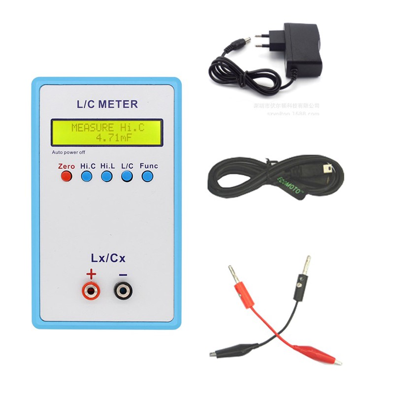 Cuộn cảm và tụ điện cầm tay JUNTEK LC-200A Đồng hồ đo điện dung LCD kỹ thuật số LC Meter 1pF-100mF 1