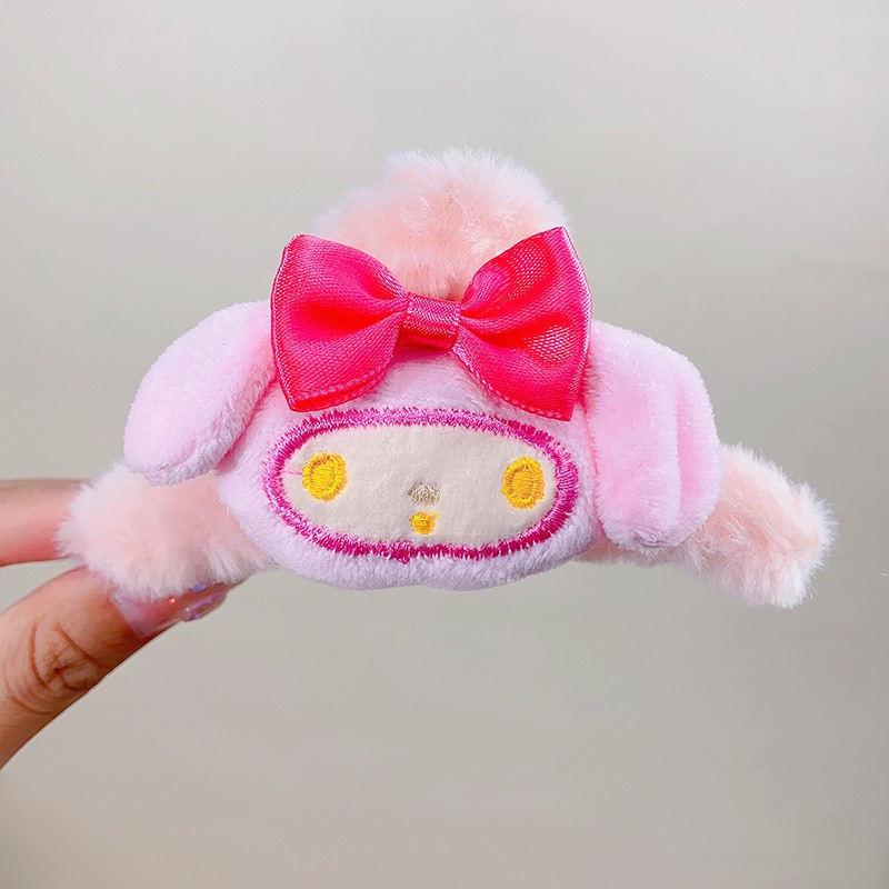 Kẹp Tóc Đính Bóng Lông Hoạt Hình Dễ Thương Thời Trang Thu Đông Cho Bé Gái