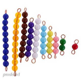 Pack of 10 Montessori Bead Bar One-Ten Number Counting Kids Education Toy