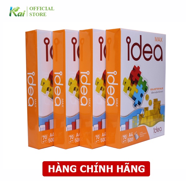 [GIAO NHANH] 1 REAM Giấy A4 IDEA 70 gsm, 500 tờ, HÀNG CHÍNH HÃNG, nhập khẩu THÁI LAN - Giá rẻ