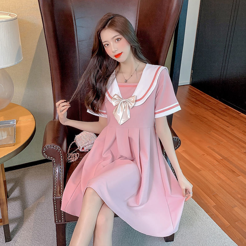 Đầm ôm Ngắn Tay Cổ Tròn Eo Thắt Nơ Thời Trang Nhật