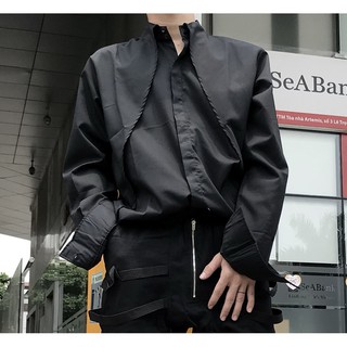 Áo sơ mi cổ xẻ tà nam Lexuza 009