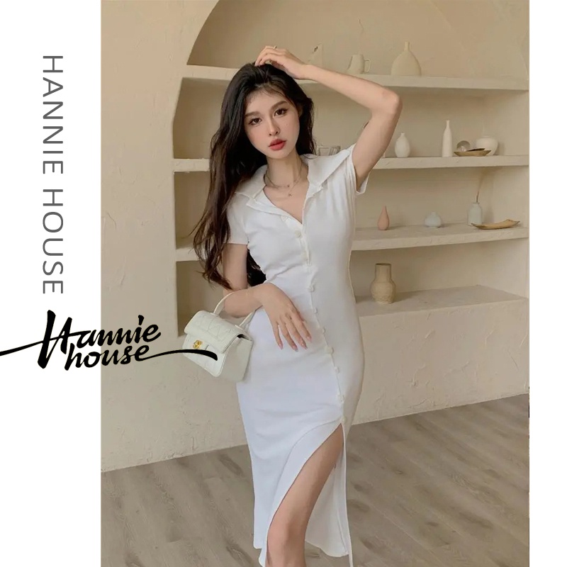 Đầm nữ cổ sơ mí dáng ôm xẻ tà quyến rũ