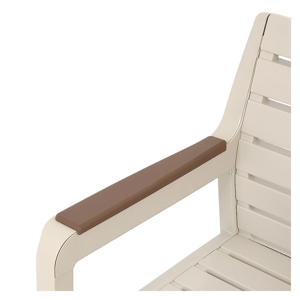 HomeBase SPRING Ghế băng dài 3 chỗ bằng nhựa Thái Lan W184xH79,1xD65x5cm màu kem
