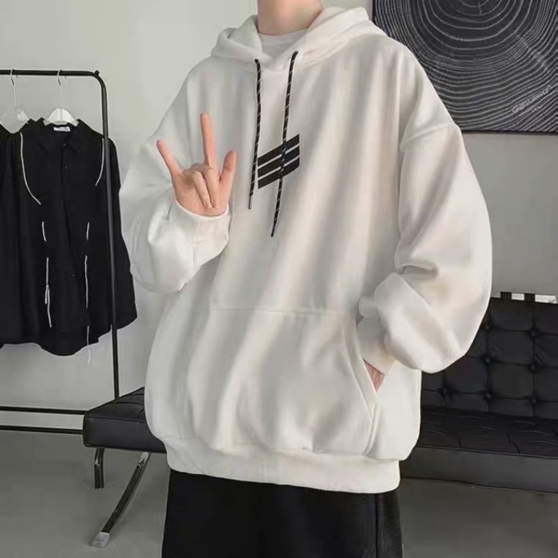 ✦ AFFLIGA ✦Áo hoodie tay dài dáng rộng phong cách thời trang hàn quốc cho nam giới