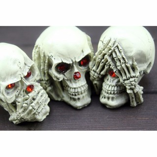 3 Con Người Đầu Lâu Trang Trí Chống Đỡ Đầu Đồng Hồ Halloween Cosplay Trang Trí Nhà Bộ ✨Jfsmart