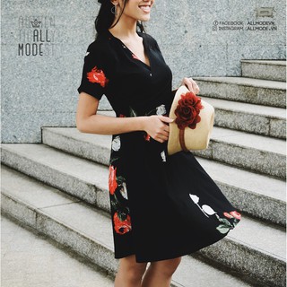 Đầm lụa hoa nhẹ nhàng- Emma Black Dress