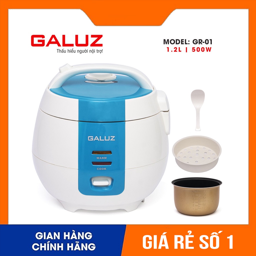 Nồi cơm điện Galuz GR-01, nồi cơm dung tích 1.2L phù hợp cho gia đình, hàng chính hãng bảo hành 13 tháng