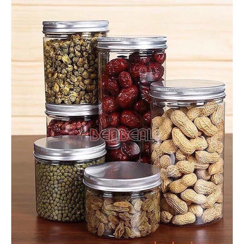 Hũ Nhựa Pet Nắp Nhôm Đựng Thực Phẩm, Đồ Khô, Ngũ Cốc , Hộp Nhựa, Lọ Nhựa, Hũ Nhựa, Hộp Thực Phẩm