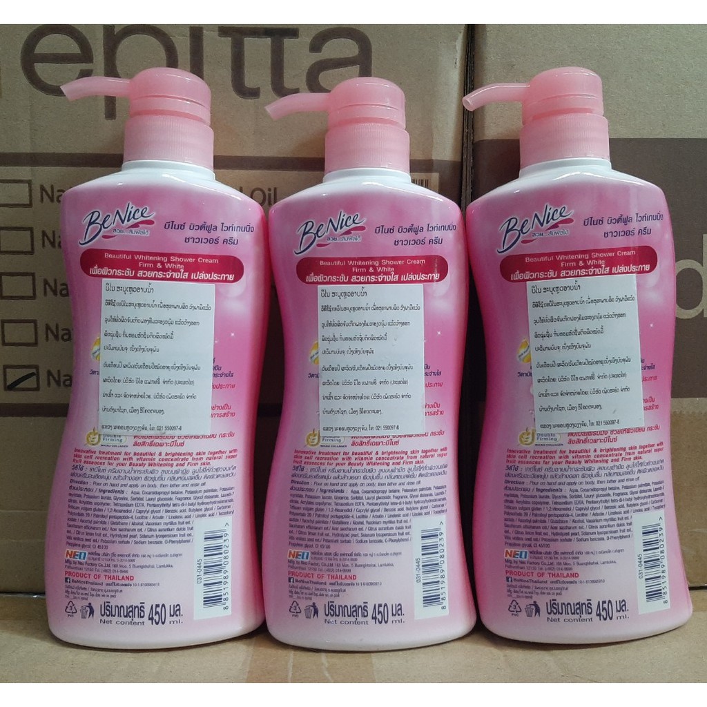 (KTT) Sữa tắm trắng và dưỡng da BE NICE ( thái lan) chai 450 ml