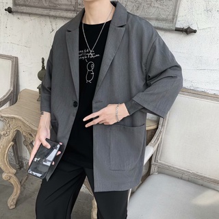 Áo Khoác Blazer Trơn Tay Lỡ Unisex Cho Cả Nam Và Nữ Vải Đũi Xuất Đẹp Và Thoáng Mát BINSHOP BLZ03