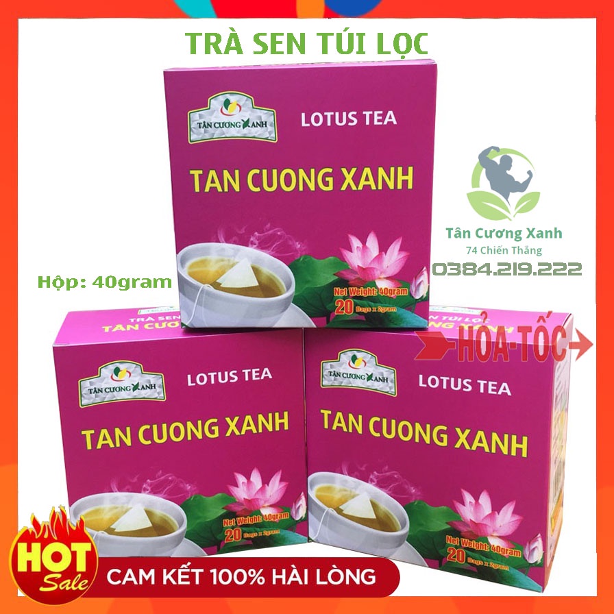Trà Sen Túi Lọc Hộp 20 Gói ❤️FREE SHIP❤️ Chè Sen Túi Lọc Tân Cương Xanh [Có Hoá Đơn GTGT]