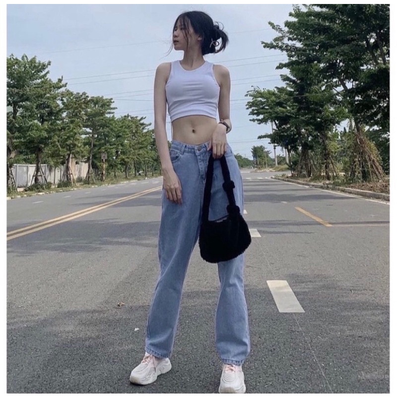 [Kèm video cận chất] Quần jeans ống rộng hack dáng hottrend | BigBuy360 - bigbuy360.vn