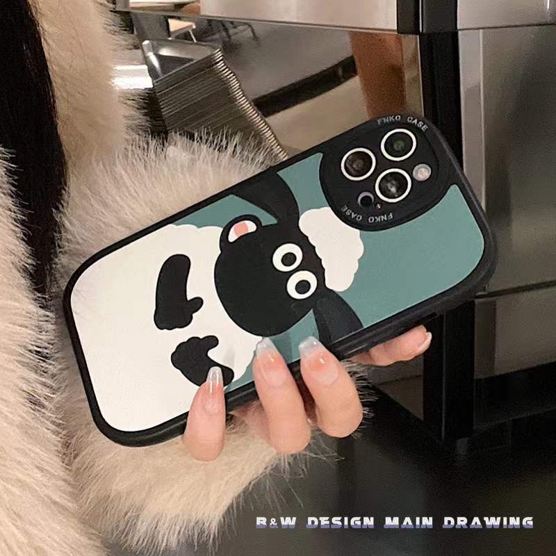 Ốp điện thoại da mềm họa tiết cừu hoạt hình bảo vệ ống kính camera cho IPHONE 13 12 11 PRO MAX X XS MAX XR 7 8 PLUS