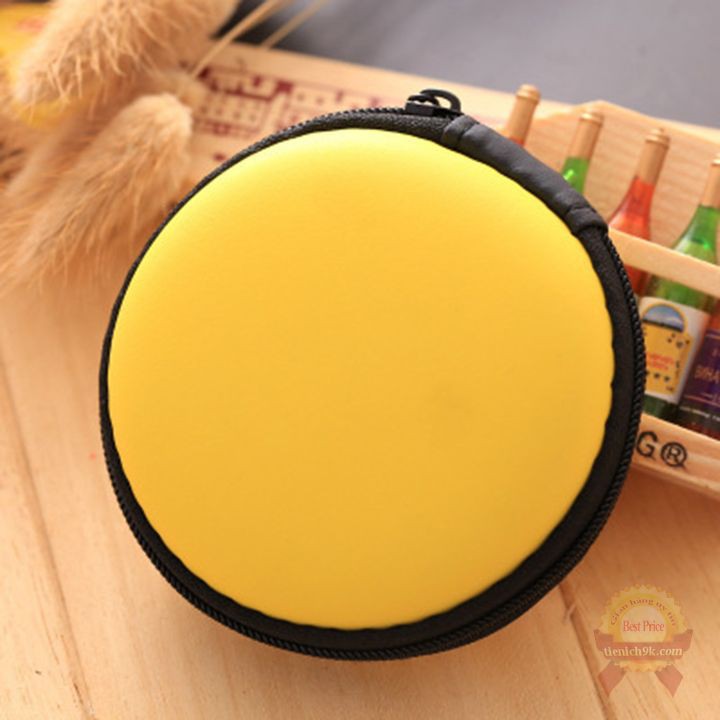 Bao đựng tai nghe cáp sạc đa năng bảo vệ chống rối mini bỏ túi 8x8x3cm hộp có khóa