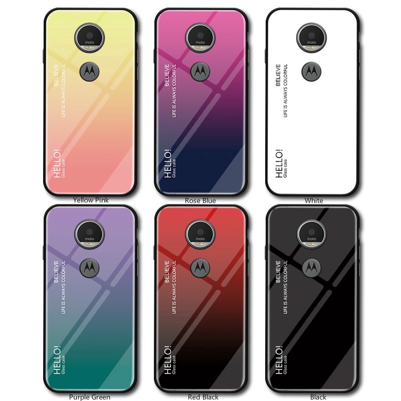 Ốp điện thoại kính cường lực màu gradient cho Motorola Moto E5 G8 Plus E6 Play