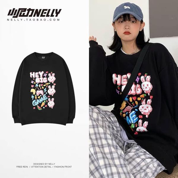 Áo sweater nelly nỉ nhung dày siêu ấm cho nam và nữ