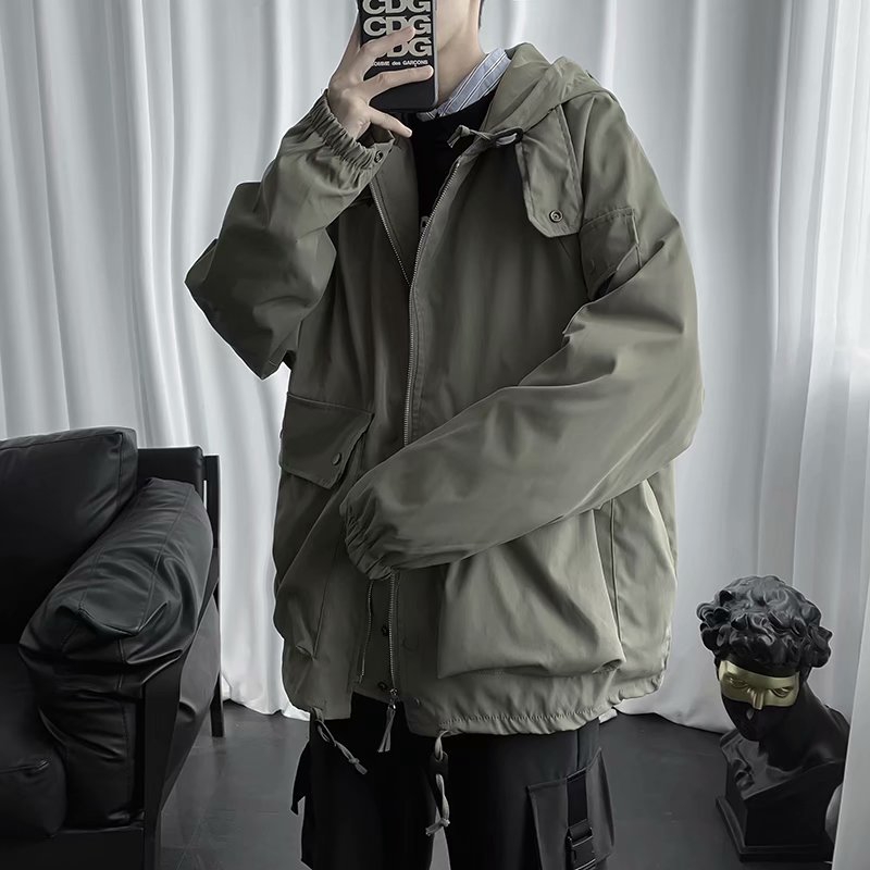 Áo Khoác Nam Có Mũ Trùm Đầu Thiết Kế Nhiều Túi Thời Trang Phong Cách Hàn Quốc | BigBuy360 - bigbuy360.vn