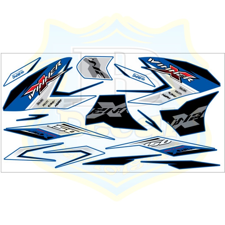 ( Quí khách vui lòng mang ra tiệm cho thợ dán ) Tem winner X 25219 xanh