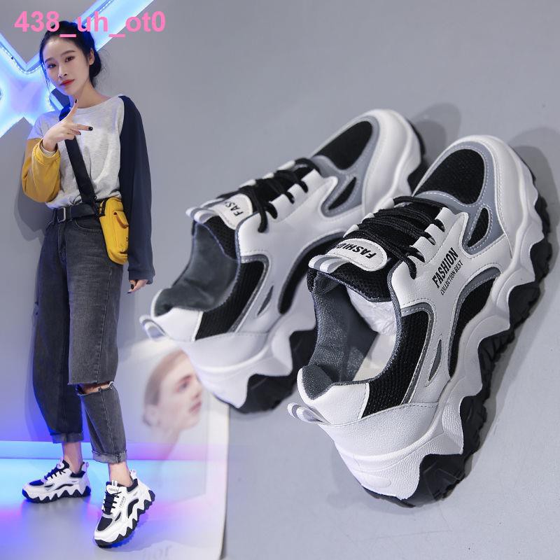 Giày nữ thời trangdaddy shoes nữ ins triều mùa hè 21 kiểu mới hot style lưới đỏ super fire wave platform sneakers