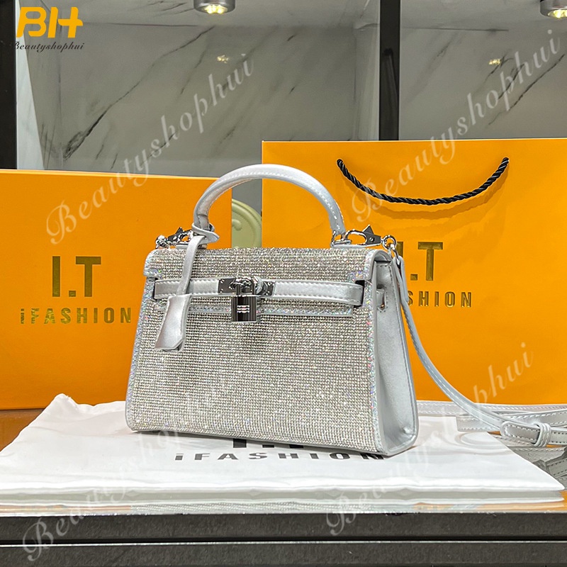 Túi Xách Đeo Vai Họa Tiết Da Cá Sấu Đính Đá Thời Trang Mới 2022 Cho Nữ