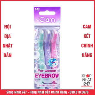 Set 3 dao cạo lông mày can kai nội địa nhật bản