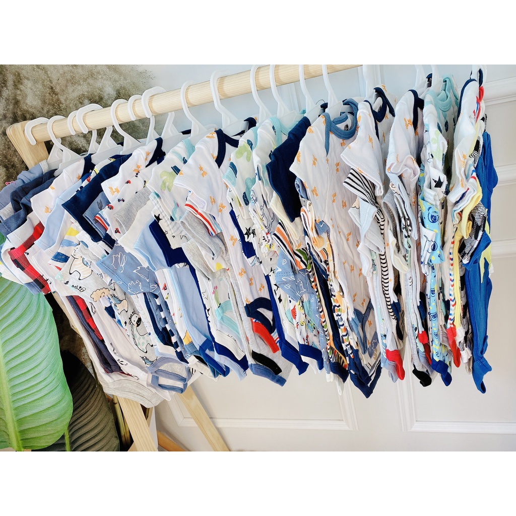 SET 5 Bodysuit Cộc Tay Hoạ Tiết Cho Bé Sơ Sinh - 13Kg Hàng Xuất Mỹ Kèm Móc Siêu Đẹp, Body Chip Cho Bé SABOMART