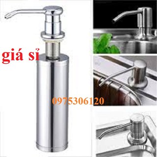 Bình đựng nước rửa chén 100%inox bình xà bông âm thành chậu nhấn hơi tiện lợi