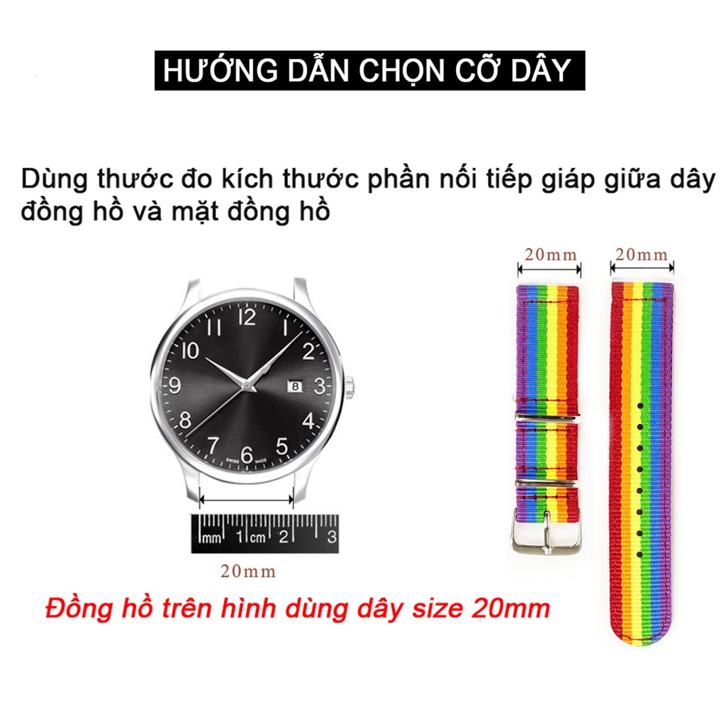 Dây đeo đồng hồ nato vải dù Bụi Leather - D121 thoải mái đi trời mưa, lắp cho dây ĐH dw rolex hublot orient seiko casino