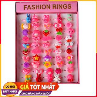 Bộ Nhẫn Nhựa Hình Nhật 50 Nhẫn Cho Bé