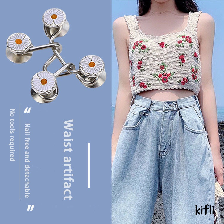 Nút khóa thắt lưng móc đai quần jean điều chỉnh kích thước có thể tháo rời