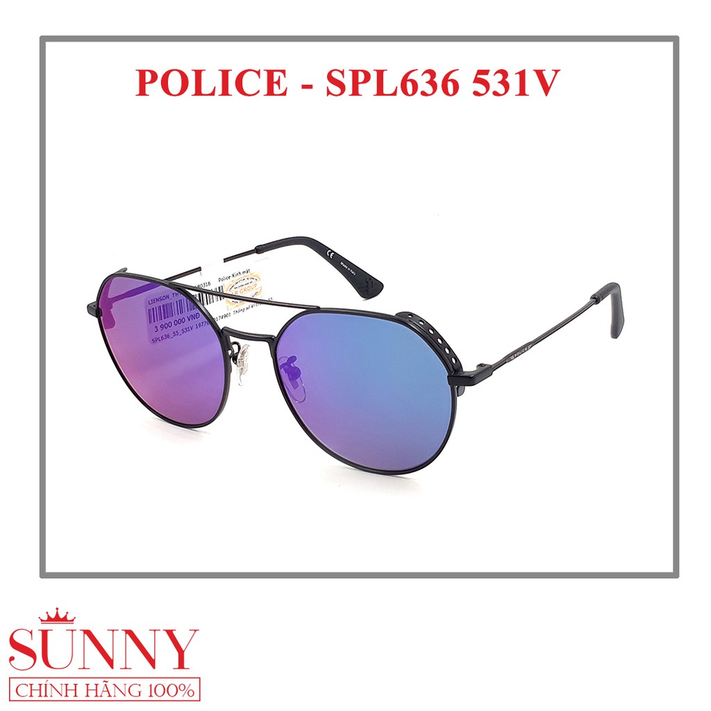 Kính mát thời trang chính hãng Police SPL636 - SPL636N, sp bảo hành toàn quốc, thiết kế dễ đeo bảo vệ mắt