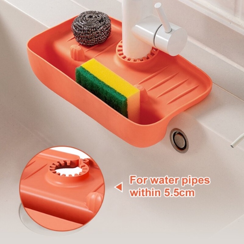 A-LIFE Khay Đựng Xà Phòng Ráo Nước Bằng Silicone Cho Bồn Rửa Nhà Bếp / Nhà Tắm
