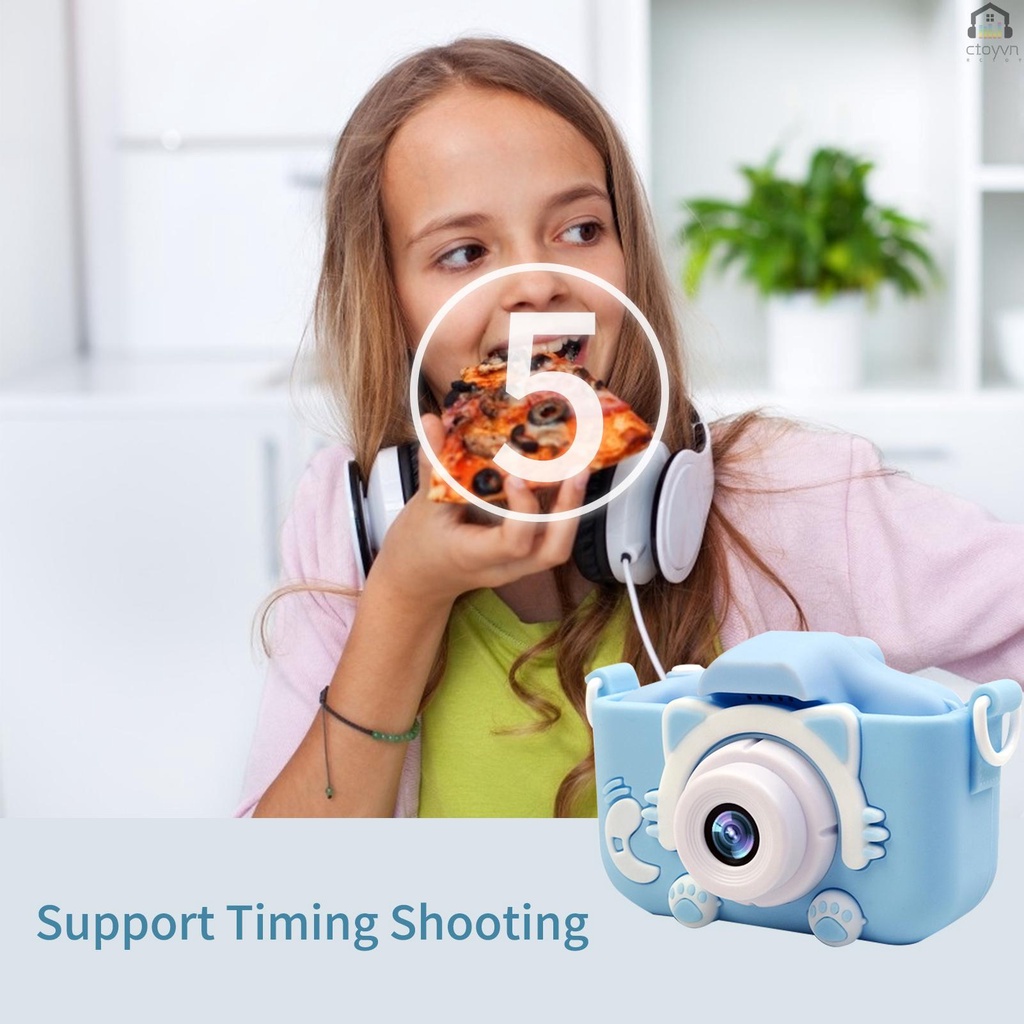 Camera kỹ thuật số 20MP 1080P HD dễ thương có thể sạc lại màn hình 1.9 Inch 32GB hỗ trợ thẻ nhớ cho bé 3-10
 | BigBuy360 - bigbuy360.vn