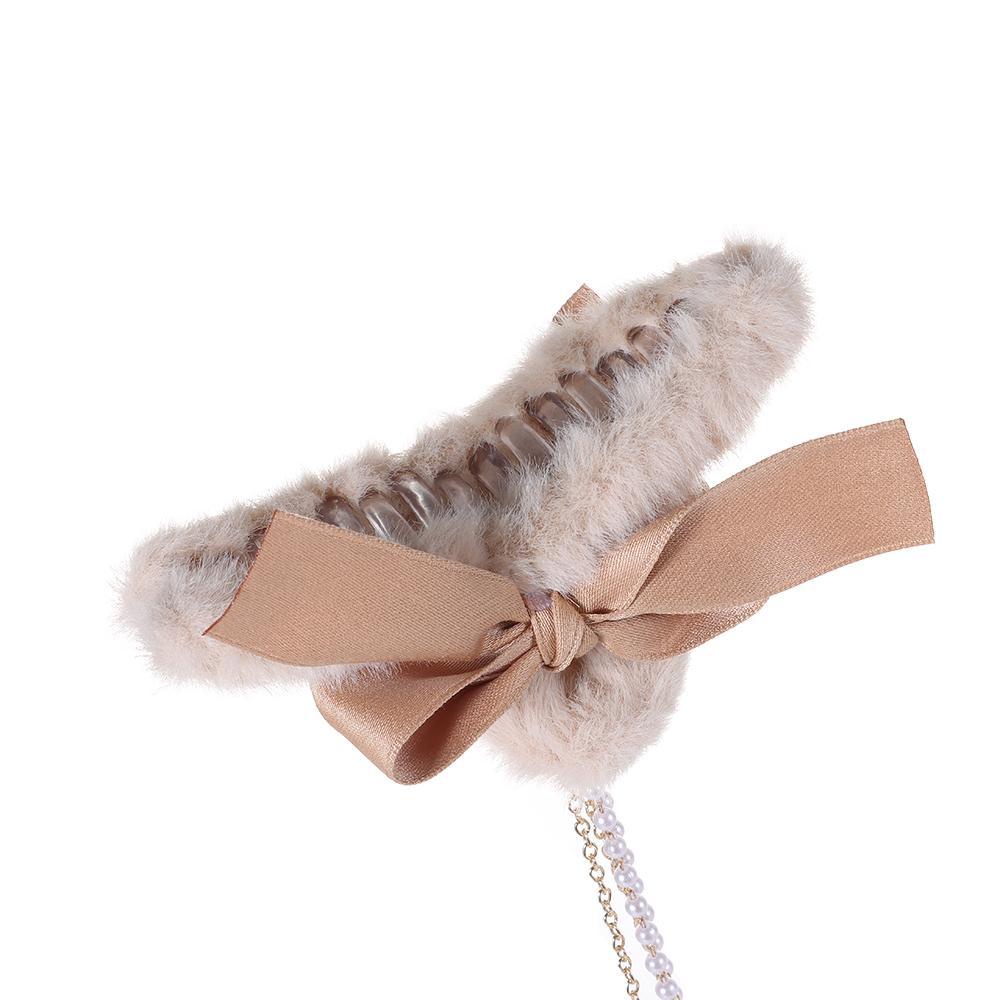 MELODG Kẹp Tóc Đuôi Ngựa Đính Nơ Thời Trang Thu Đông