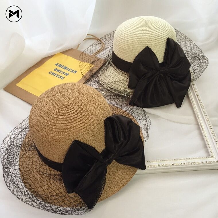Nón Cói Rộng Vành Phối Nơ Thời Trang Mùa Hè Mới Phong Cách Hàn Quốc Cho Nữ
