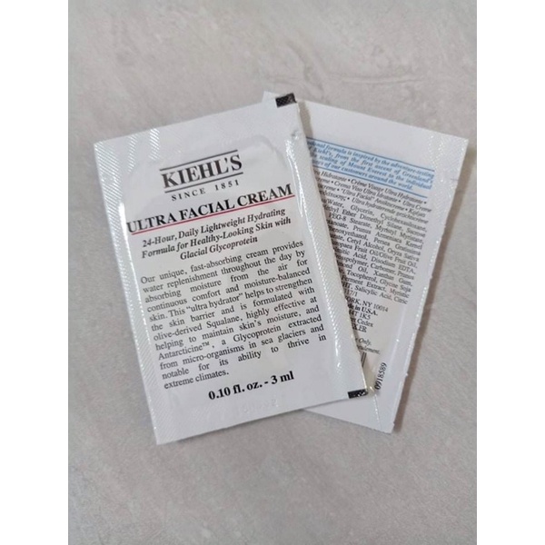 1 gói 3ml kem dưỡng ẩm Kiehl’s ultra facial cream phục hồi tái tạo da giúp da căng bóng đều màu 3ml