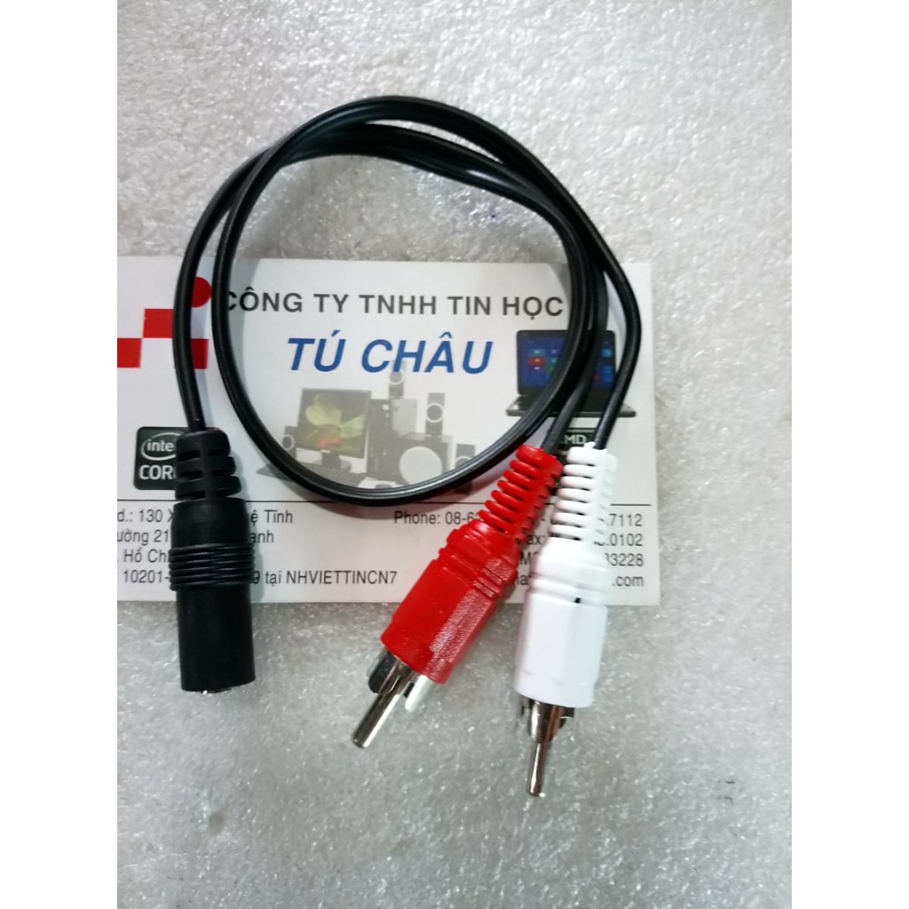 Cáp chuyển 2 đầu hoa sen _AV_ ra 1 đầu 3.5mm_Cái, doan dây