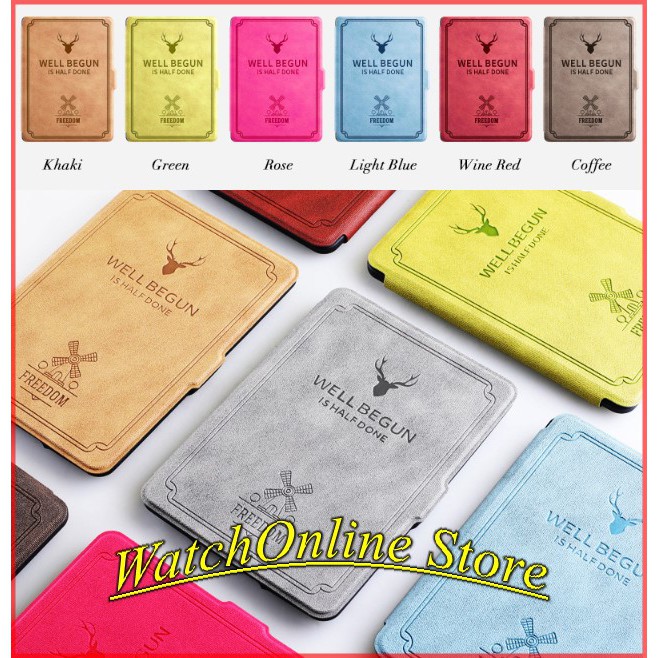 Bao da Kindle Paperwhite 1/2/3/4 ,Kindle Paperwhite 5 Kindle Basis 2019 ,  Kindle Basis  họa tiết Hươu nai