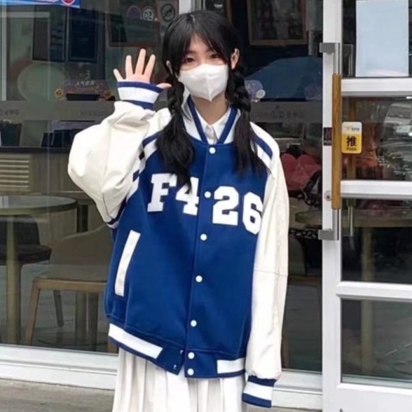 Áo Khoác Bóng Chày nam  ifashion cotton unisex  varsity jacket phong cách Hàn Quốc  áo khoác gió 2 lớp  from rộng áo bóng chày nữ