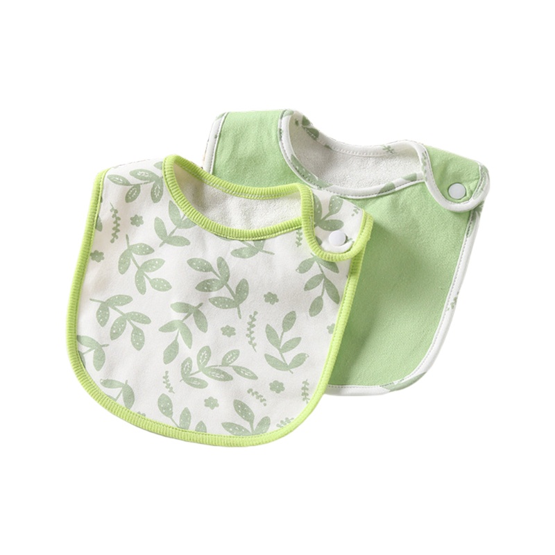 Bộ 2 Yếm Ăn Cotton Mềm Mại Chống Thấm Nước Cho Bé Sơ Sinh