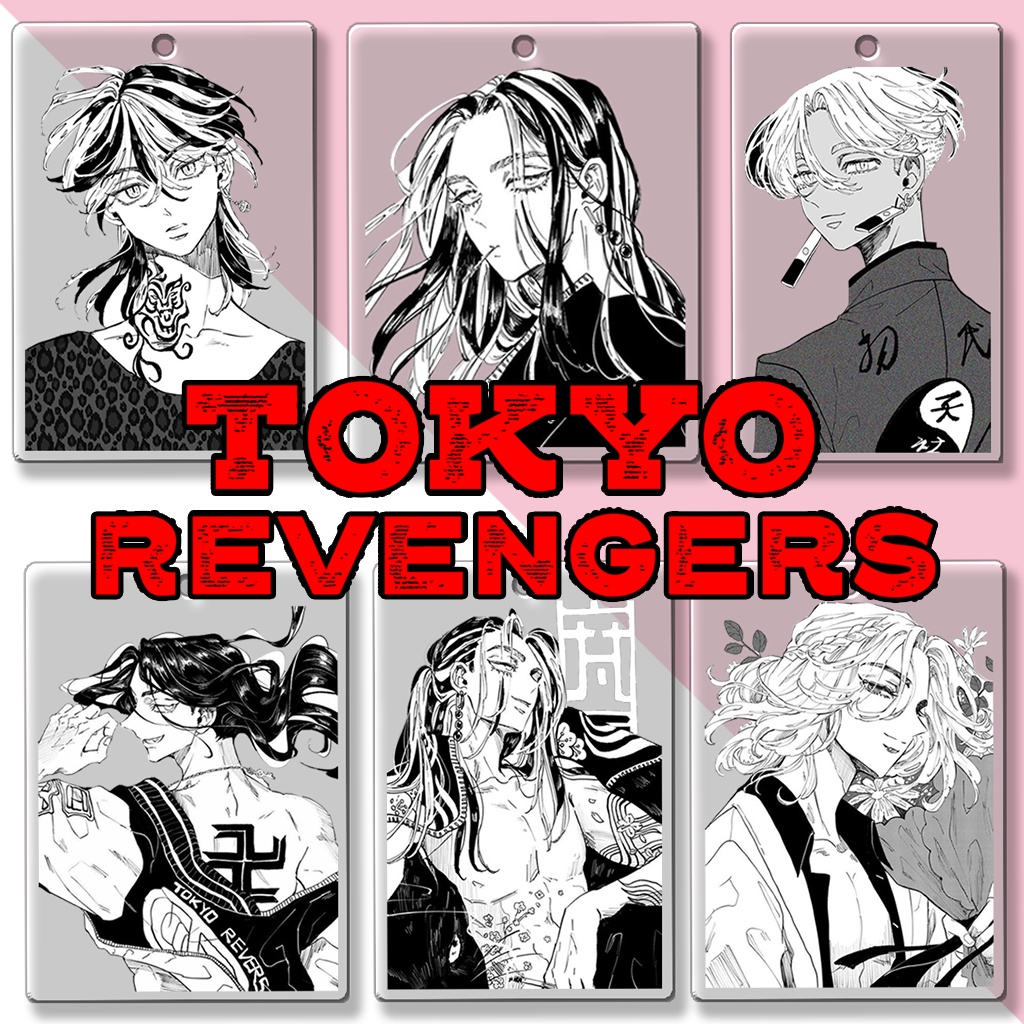 Móc khóa cạnh vuông Tokyo Revenger anime manga các nhân vật Mikey Draken Sanzu Ken Izana phụ kiện shop HM Decor