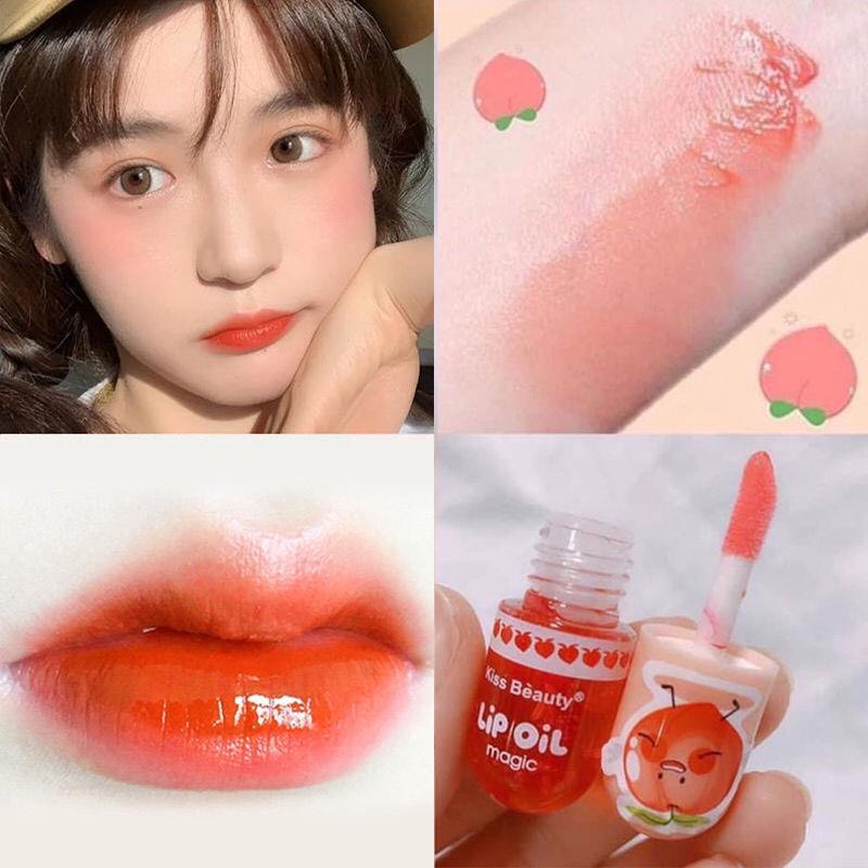 Son Bóng Dưỡng Môi Lip Oil KissBeauty Vị Đào 3ml Xilin House