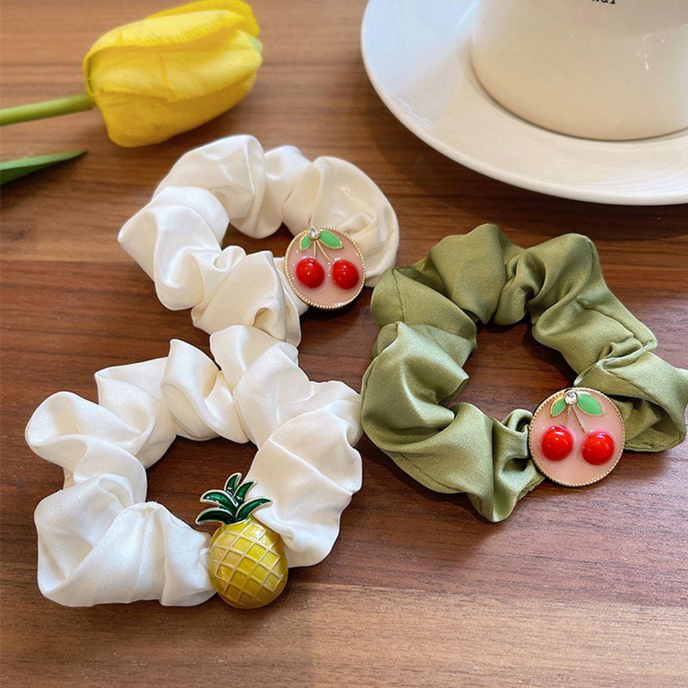 Dây Cột Tóc Scrunchies Hình Cherry Dễ Thương Thời Trang Kiểu Pháp Cho Nữ