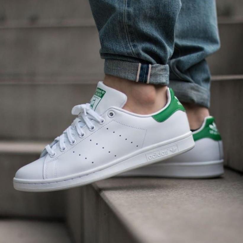 Giày thể thao nam nữ stan smith trắng gót xanh lá giày giá rẻ hoc sinh