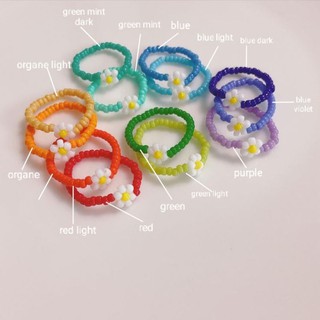 [Vòng/nhẫn Handmade] nhẫn hạt cườm!! flower beads🌼🌼 có nhận mix theo iu cầu ạ