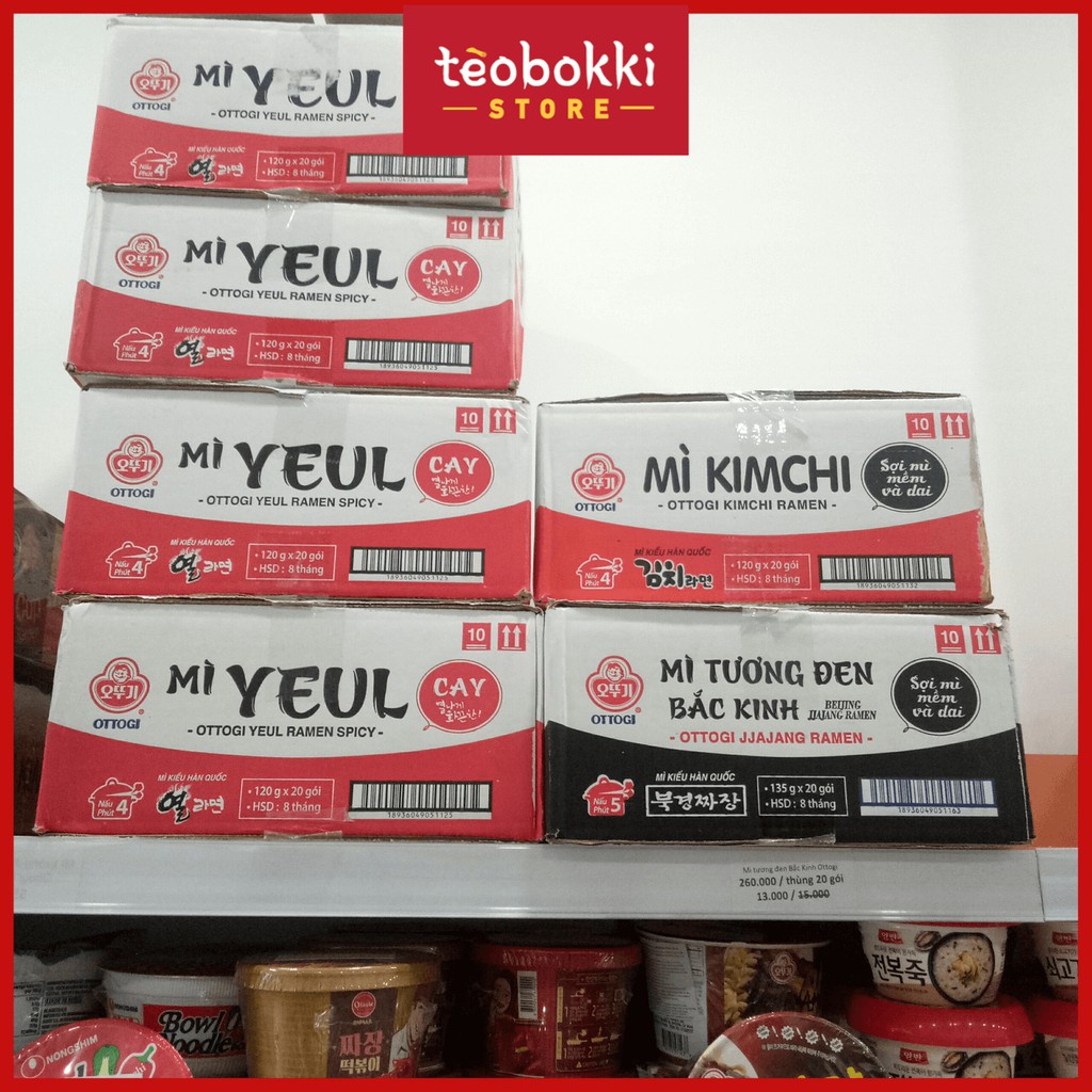 Thùng 20 gói mì Kimchi Ottogi 120g